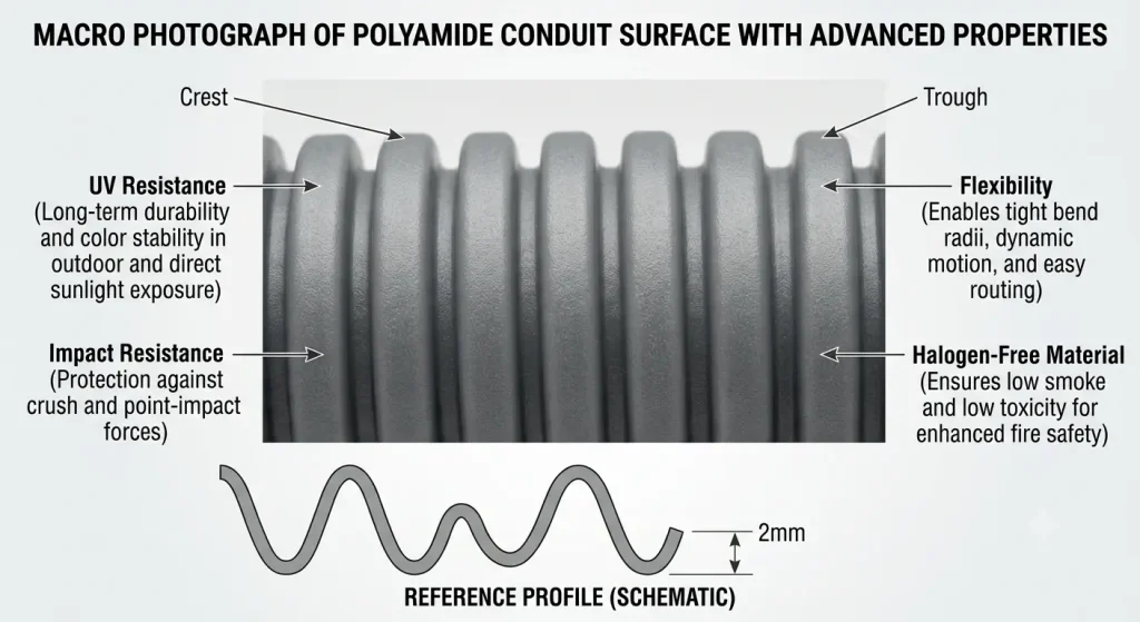 Polyamide Spiral Conduit Material Properties