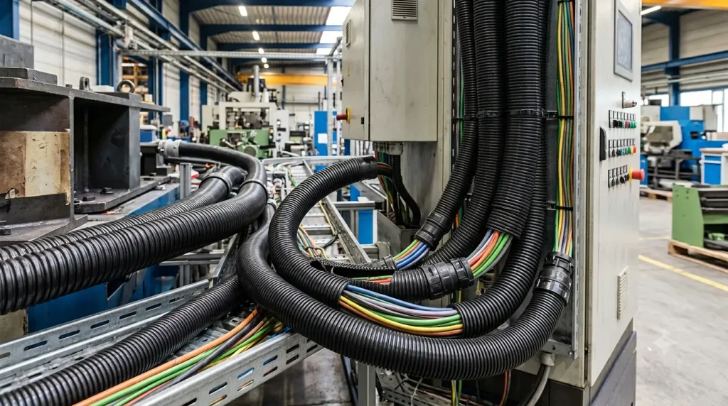 polyamide spiral conduit with cables
