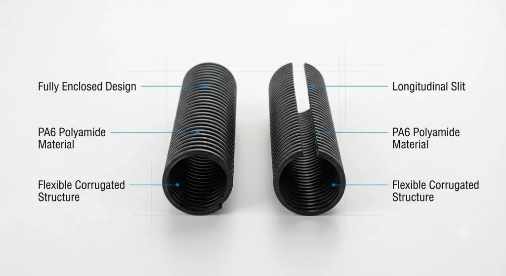 polyamide spiral vs slit conduit