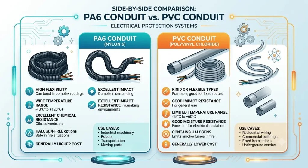 Polyamide vs PVC conduit