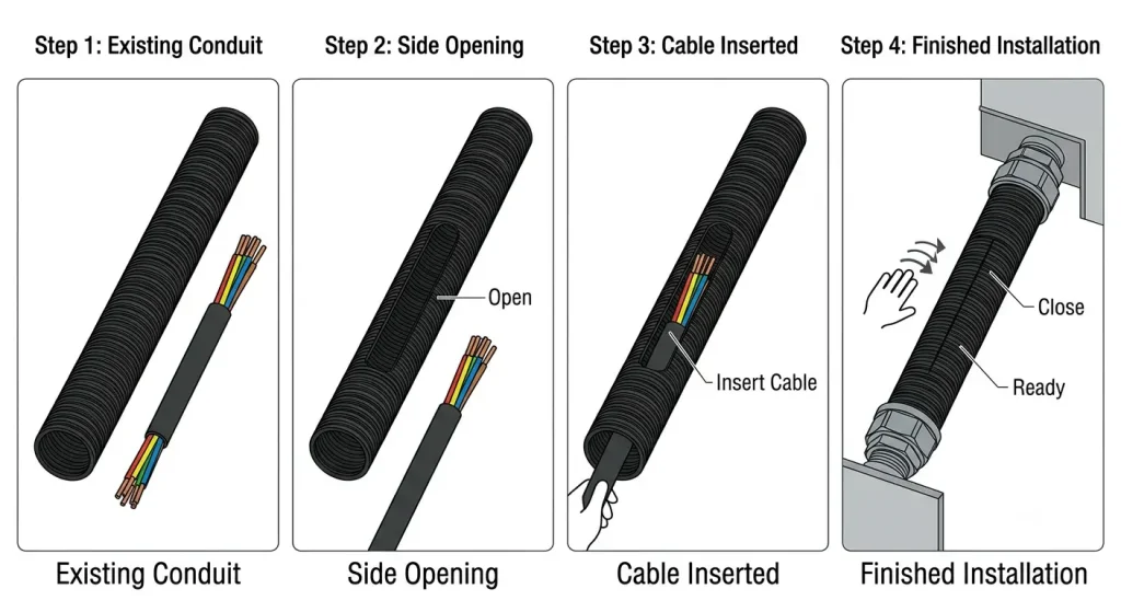 slit conduit retrofit process