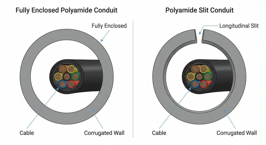 spiral vs slit conduits